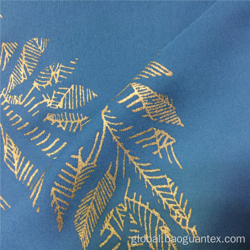 Breathable Gold Foil Printed 100% Polyester Chiffon Cloth
